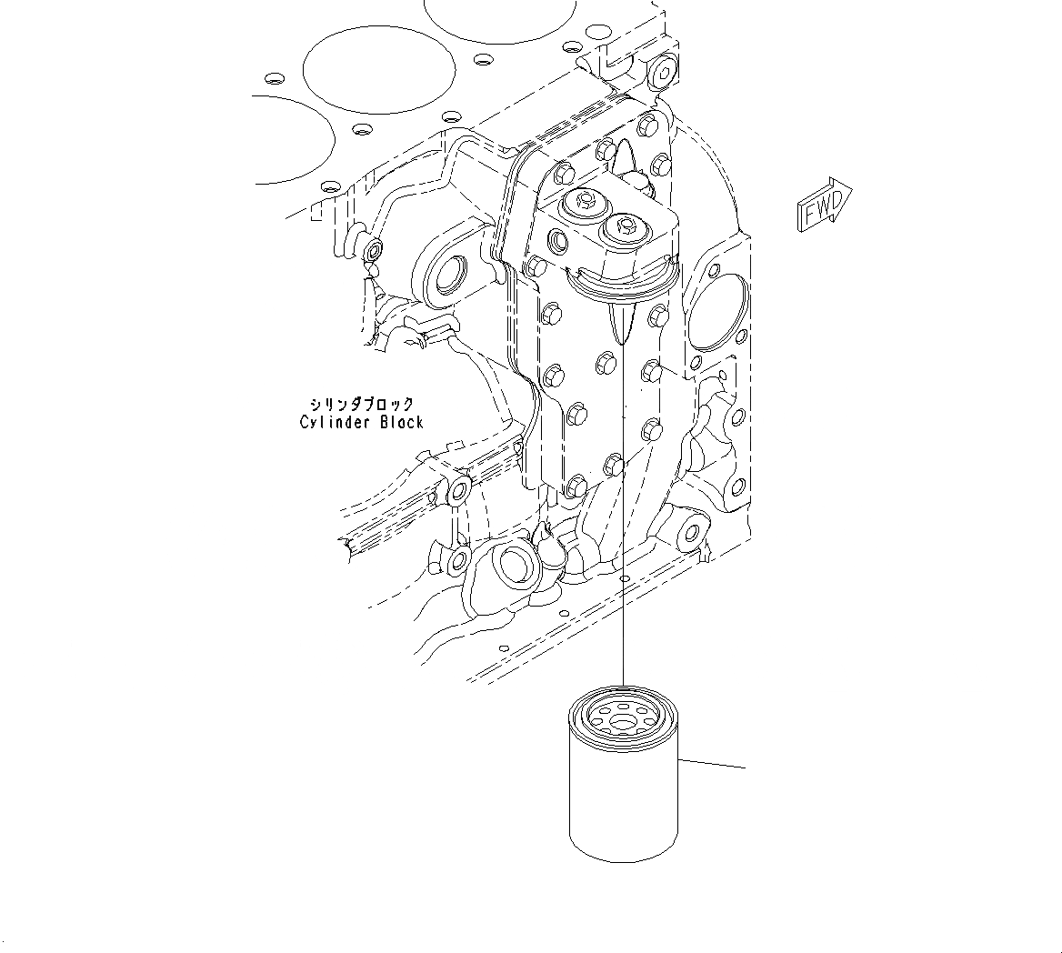 Схема запчастей Komatsu WA320PZ-6 - ДВИГАТЕЛЬ МАСЛ. ФИЛЬТР ДВИГАТЕЛЬ