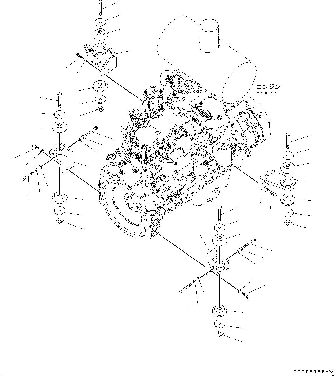 Схема запчастей Komatsu WA320PZ-6 - КРЕПЛЕНИЕ ДВИГАТЕЛЯ КОМПОНЕНТЫ ДВИГАТЕЛЯ
