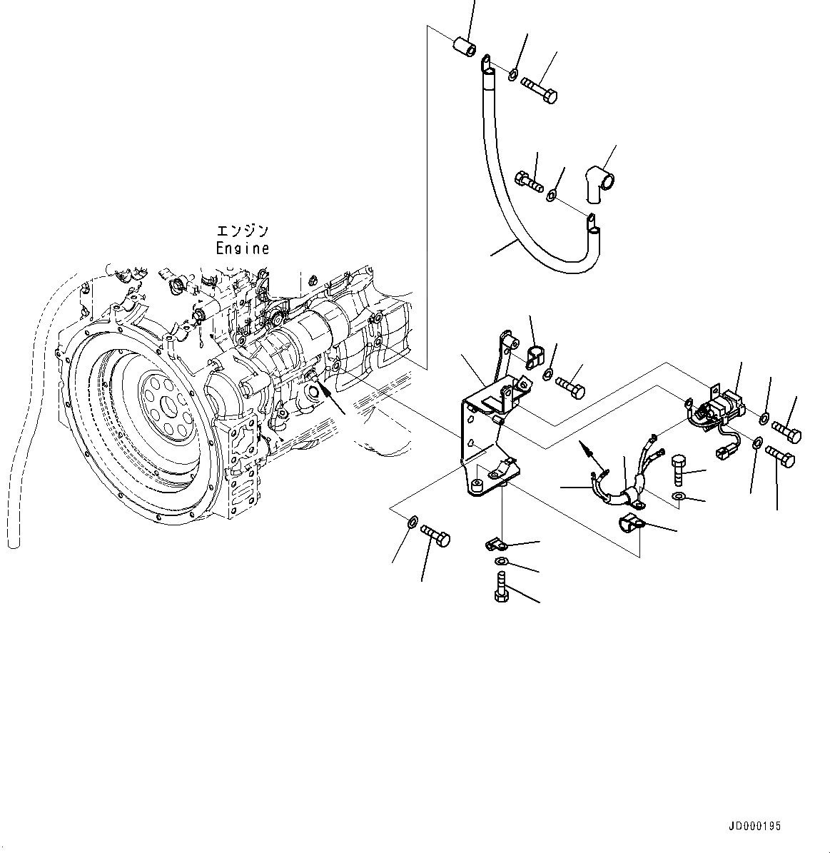 Схема запчастей Komatsu WA320PZ-6 - КОМПОНЕНТЫ ДВИГАТЕЛЯ (STARTING ПРОВОДКА) КОМПОНЕНТЫ ДВИГАТЕЛЯ