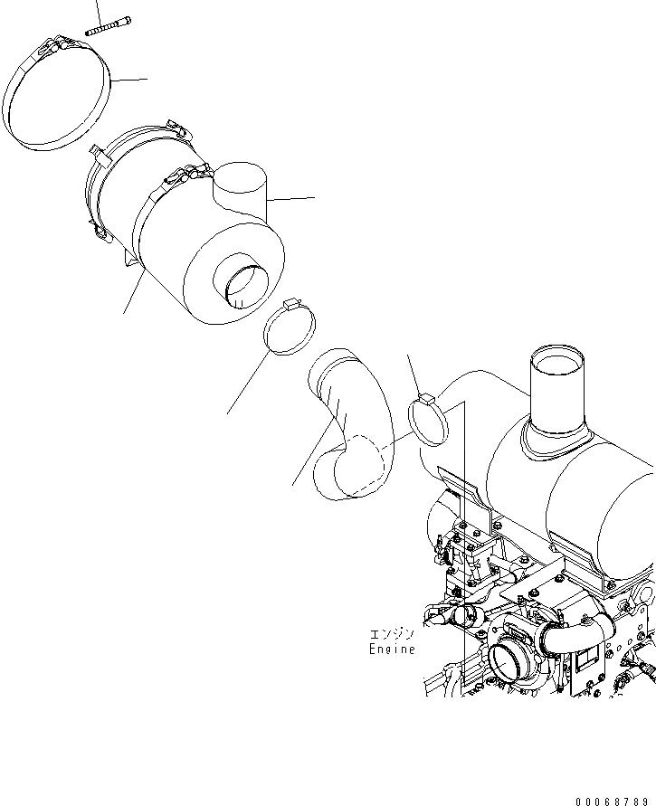 Схема запчастей Komatsu WA320PZ-6 - КОМПОНЕНТЫ ДВИГАТЕЛЯ (ВОЗДУХООЧИСТИТЕЛЬ ВОЗДУХОВОДЫ) КОМПОНЕНТЫ ДВИГАТЕЛЯ