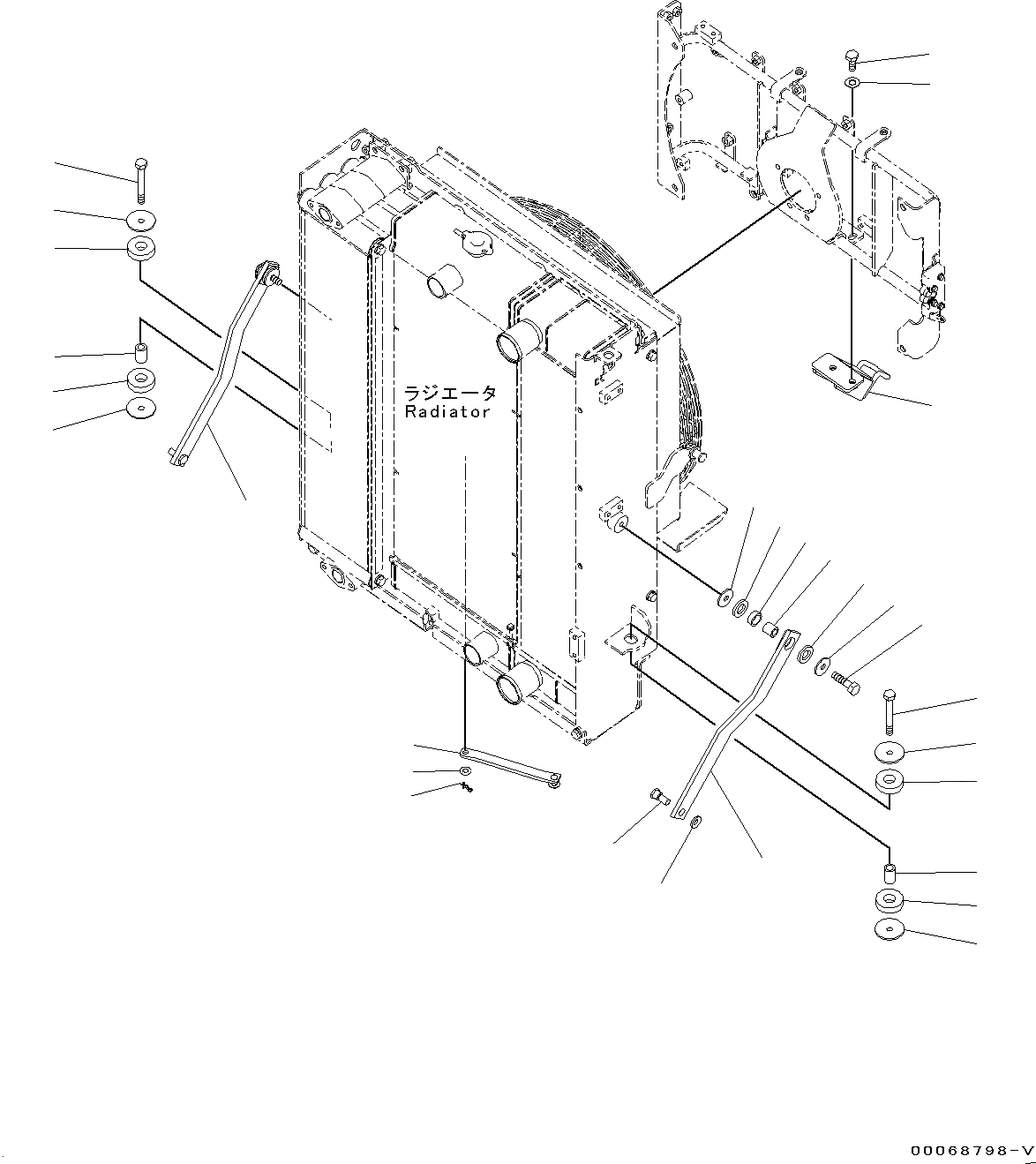 Схема запчастей Komatsu WA320PZ-6 - РАДИАТОР (КРЕПЛЕНИЕ РАДИАТОРА) СИСТЕМА ОХЛАЖДЕНИЯ