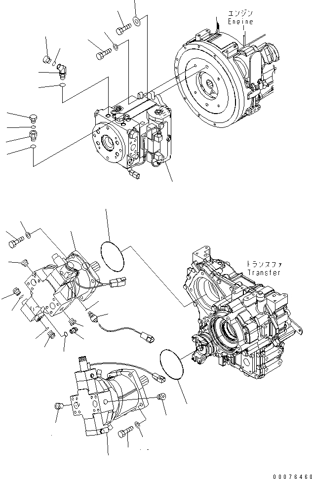 Схема запчастей Komatsu WA320PZ-6 - HYDROSTATIC ТРАНСМИССИЯ (HST) (НАСОС И МОТОР) (КРЕПЛЕНИЕ) POWER TRANSMITTING СИСТЕМА