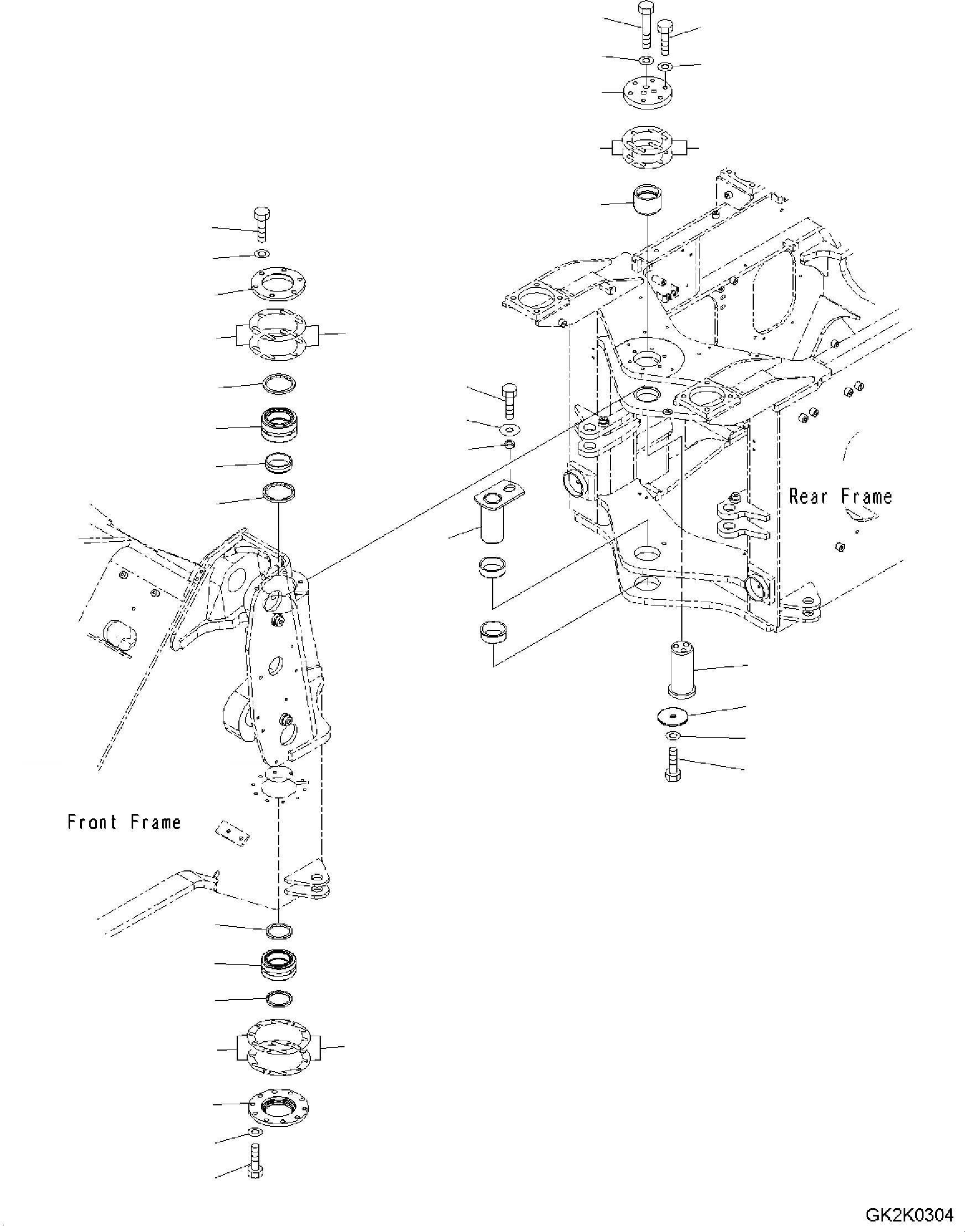 Схема запчастей Komatsu WA320PZ-6 - HINGE ПАЛЕЦ РАМА И ITS КОМПОНЕНТЫ