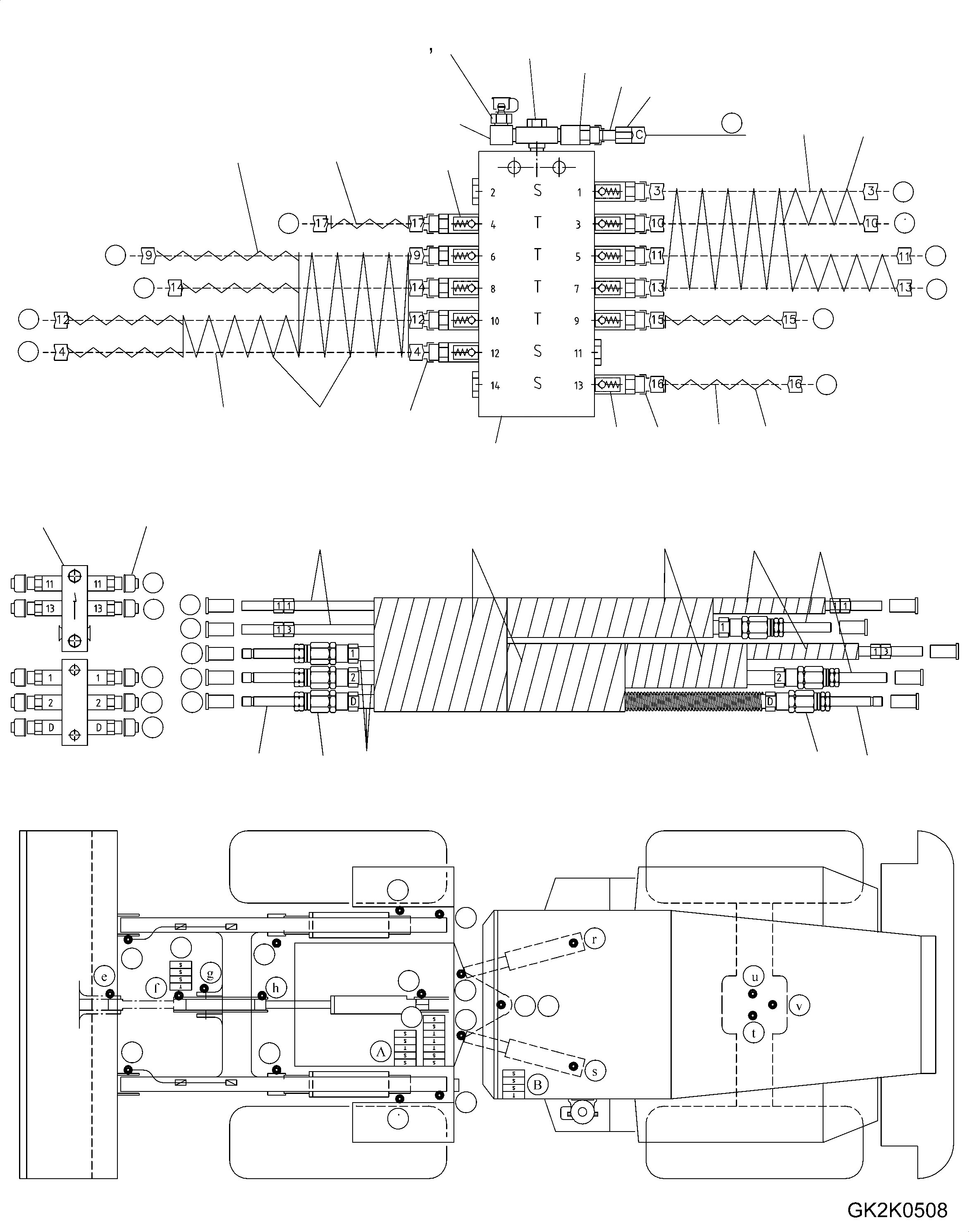 Схема запчастей Komatsu WA320PZ-6 - CENTRAL СМАЗКА СИСТЕМА (ПЕРЕДН. РАМА) (ФИДЕР) (/) РАМА И ITS КОМПОНЕНТЫ