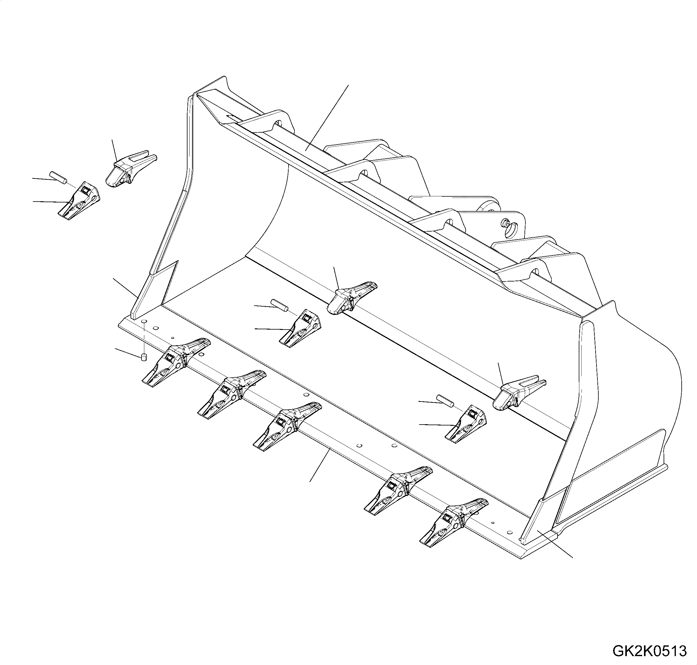 Схема запчастей Komatsu WA320PZ-6 - КОВШ (.7CBM) (С TEETH) (ТИП A) РАБОЧЕЕ ОБОРУДОВАНИЕ