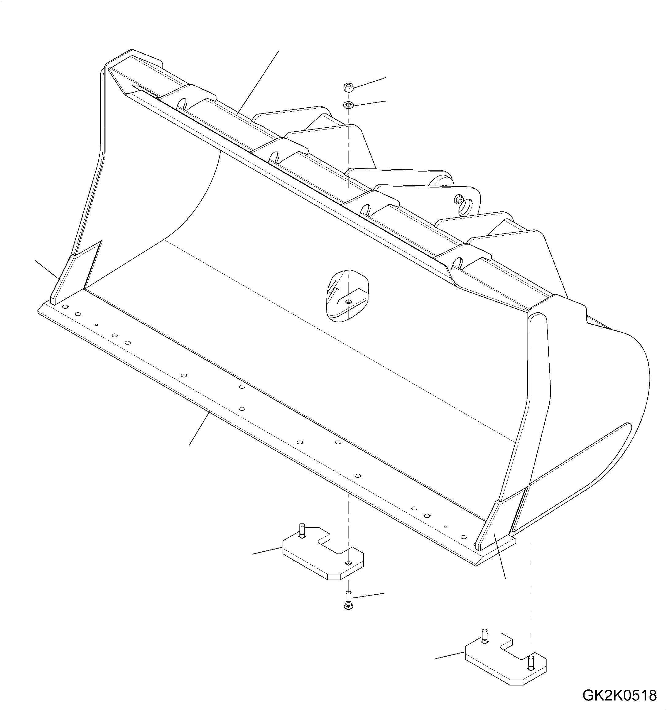 Схема запчастей Komatsu WA320PZ-6 - КОВШ (.7CBM) (БЕЗ TEETH) (ТИП C) РАБОЧЕЕ ОБОРУДОВАНИЕ