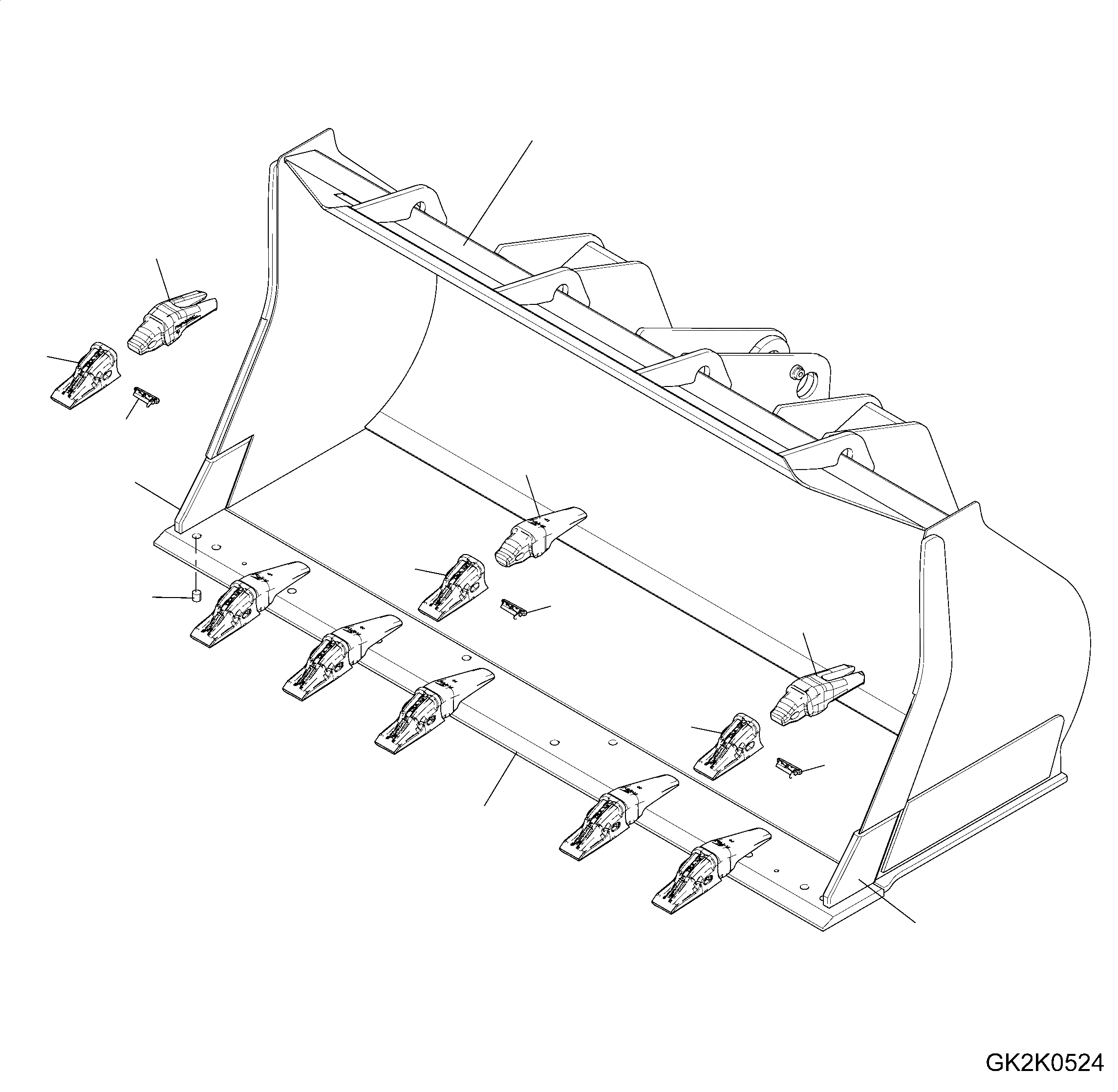 Схема запчастей Komatsu WA320PZ-6 - КОВШ (.7CBM) (С TEETH HENSLEY) (ТИП A) РАБОЧЕЕ ОБОРУДОВАНИЕ