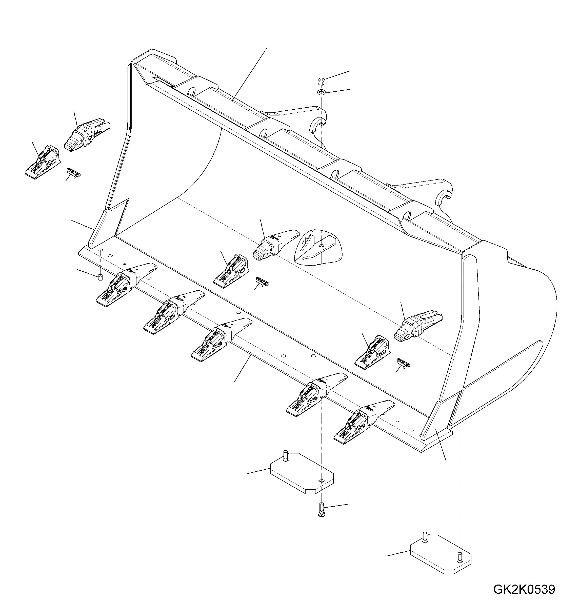 Схема запчастей Komatsu WA320PZ-6 - КОВШ ДЛЯ БЫСТРОСЪЕМН. МЕХ-М (.CBM) (С TEETH HENSLEY) (ТИП C) РАБОЧЕЕ ОБОРУДОВАНИЕ