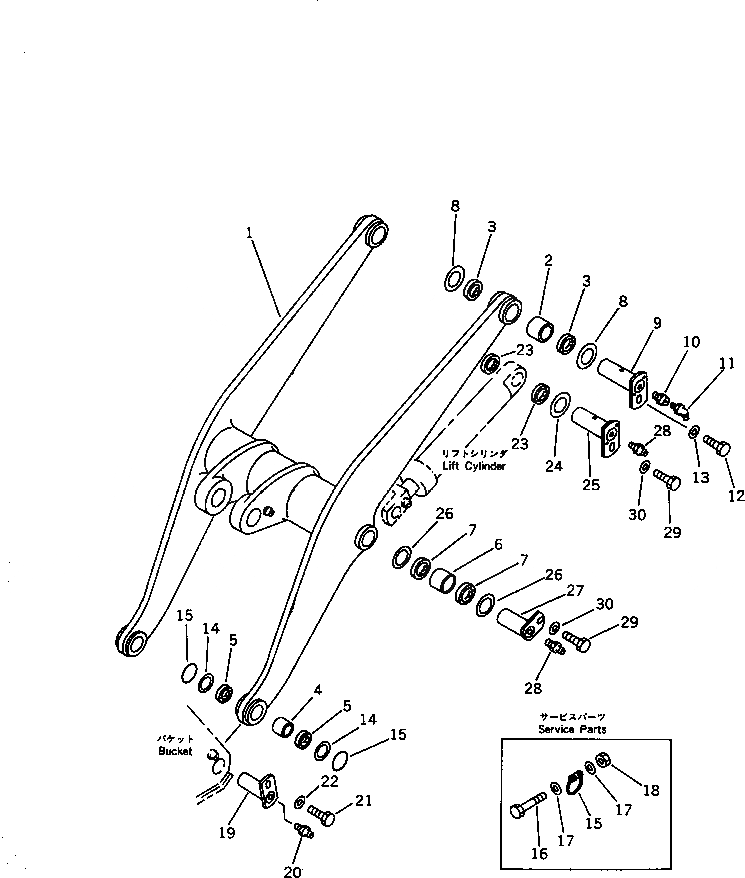 Схема запчастей Komatsu WA350-1 - КАБИНА (/) РАМА И ЧАСТИ КОРПУСА