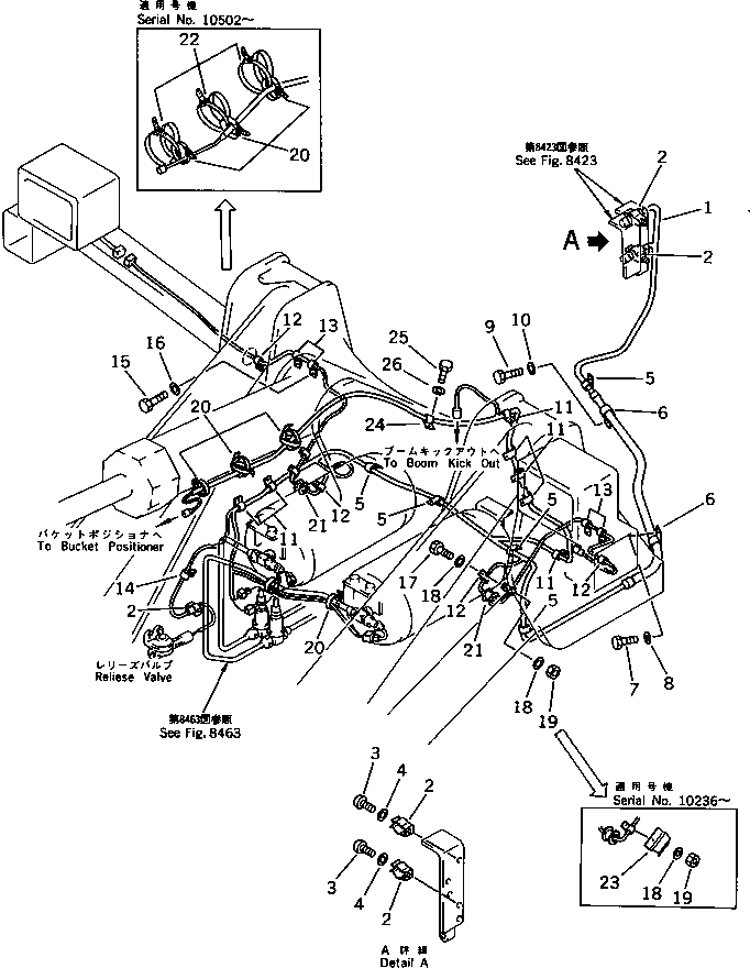 Схема запчастей Komatsu WA350-1 - ЭЛЕКТРИКА (ПЕРЕДН. ЛИНИЯ) (TBG/ABE СПЕЦ-Я.) СПЕЦ. APPLICATION ЧАСТИ