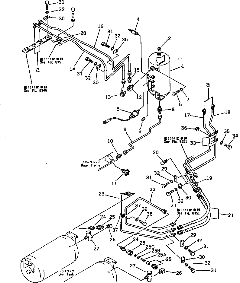 Схема запчастей Komatsu WA350-1 - ОТОПИТЕЛЬ (DENSO) (/) РАМА И ЧАСТИ КОРПУСА
