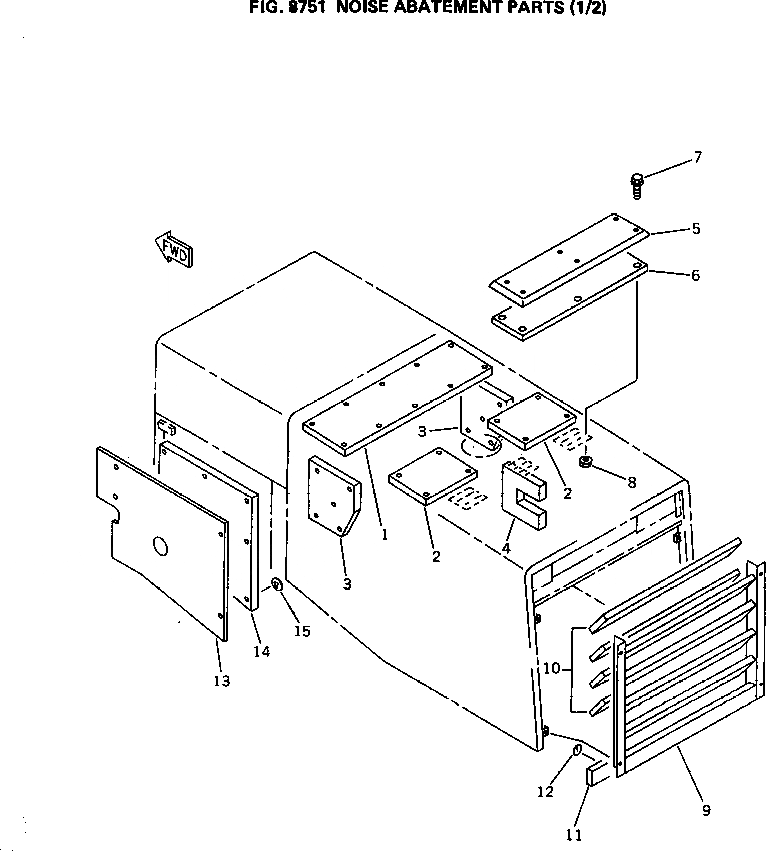 Схема запчастей Komatsu WA350-1 - NOISE ABATMENT ЧАСТИ (/) СПЕЦ. APPLICATION ЧАСТИ