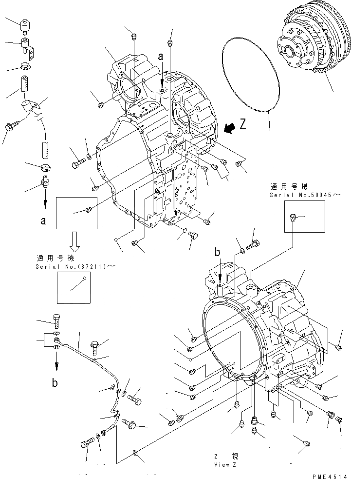 Схема запчастей Komatsu WA350-3A-S - ТРАНСМИССИЯ (КОРПУС ТРАНСМИССИИ) (/)(№-) ТРАНСМИССИЯ