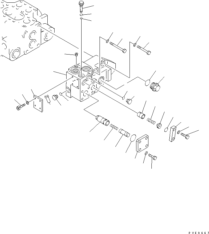 Схема запчастей Komatsu WA350-3A-S - КОНТРОЛЬНЫЙ КЛАПАН (2-Х СЕЦИОНН.) (/)(№-) УПРАВЛ-Е РАБОЧИМ ОБОРУДОВАНИЕМ