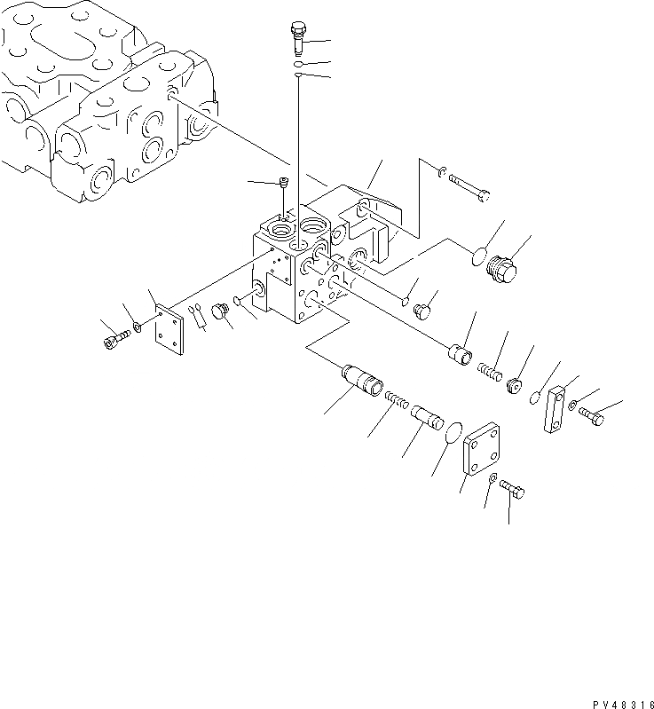 Схема запчастей Komatsu WA350-3A-S - 3-Х СЕКЦИОНН. КОНТРОЛЬН. КЛАПАН (/)(№-) УПРАВЛ-Е РАБОЧИМ ОБОРУДОВАНИЕМ