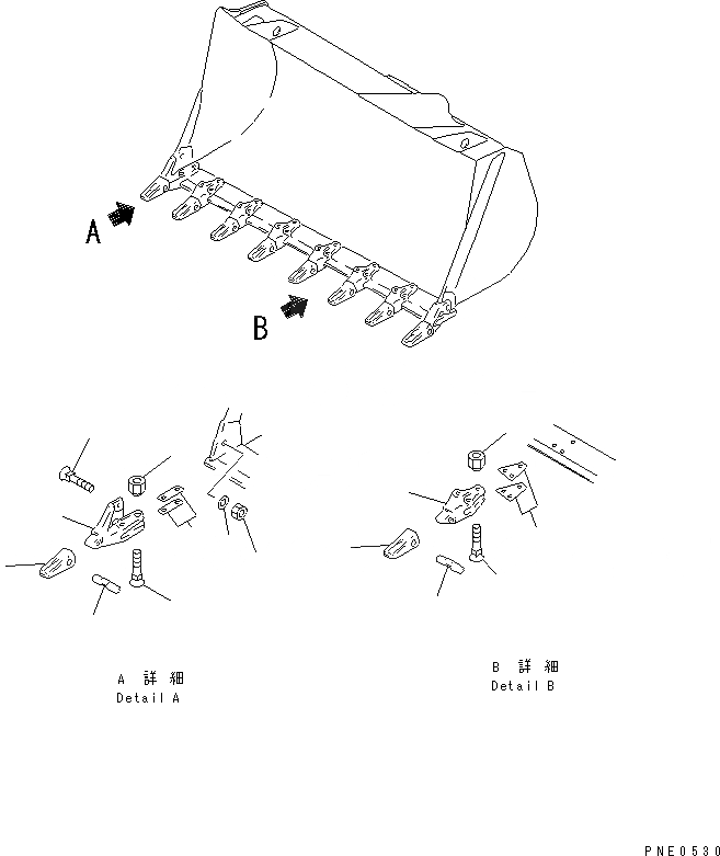 Схема запчастей Komatsu WA350-3A-S - TIP TOOTH(№-) РАБОЧЕЕ ОБОРУДОВАНИЕ