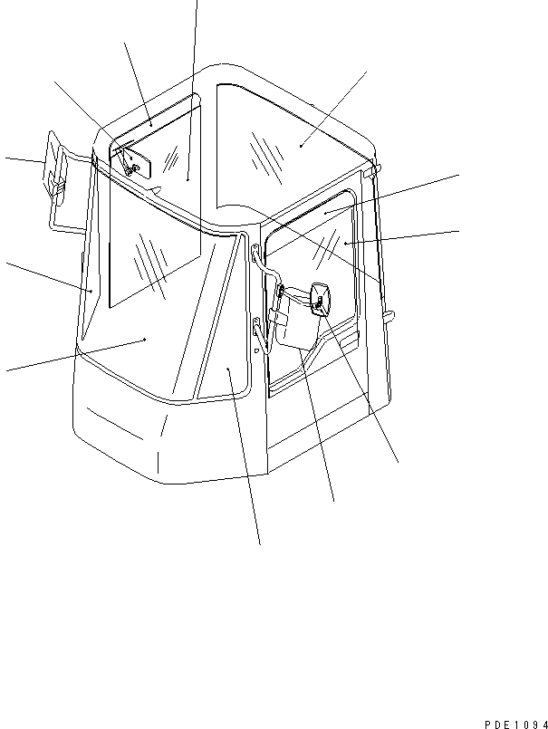 Схема запчастей Komatsu WA350-3A-S - СТЕКЛА И ЗЕРКАЛА ЗАДН. ВИДА(С КАБИНОЙ) КАТАЛОГИ ЗЧ
