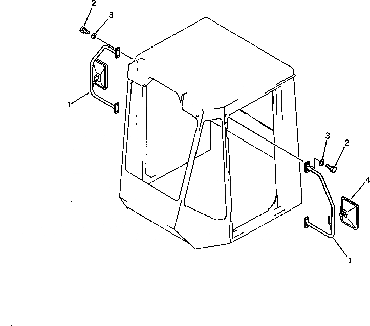 Схема запчастей Komatsu WA350-1 - ЗЕРКАЛАAND СТОЙКА (ДЛЯ КАБИНЫ) РАМА И ЧАСТИ КОРПУСА