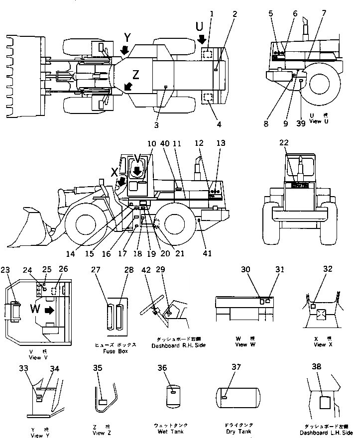 Схема запчастей Komatsu WA350-1 - МАРКИРОВКА (ЯПОН.)(№-) МАРКИРОВКА¤ ИНСТРУМЕНТ И РЕМКОМПЛЕКТЫ