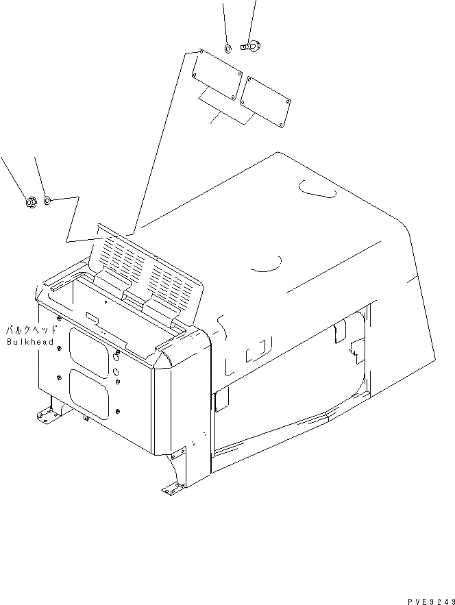 Схема запчастей Komatsu WA350-3A-TN - ОТСЕК ДВИГАТЕЛЯ(COVER) ЧАСТИ КОРПУСА