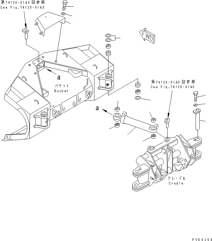 Схема запчастей Komatsu WA350-3A-TN - КОВШ С 2-СТОРОНН. РАЗГРУЗКОЙ (/) (ЭЛЕМЕНТЫ КРЕПЛЕНИЯ) РАБОЧЕЕ ОБОРУДОВАНИЕ