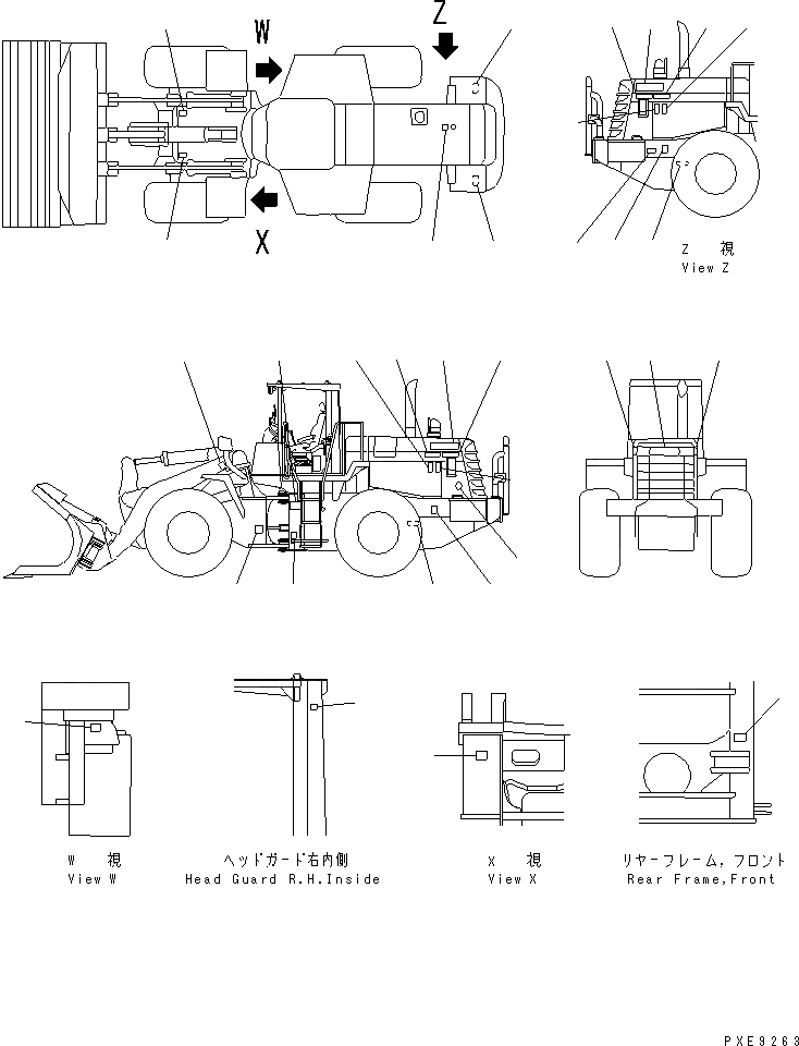 Схема запчастей Komatsu WA350-3A-TN - МАРКИРОВКА (ТУННЕЛЬН. СПЕЦ-Я.) МАРКИРОВКА