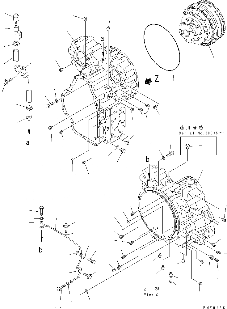 Схема запчастей Komatsu WA350-3A-SW - ТРАНСМИССИЯ (КОРПУС ТРАНСМИССИИ) (/) (СНЕГОУБОРОЧН. СПЕЦ-Я.)(№-) ТРАНСМИССИЯ