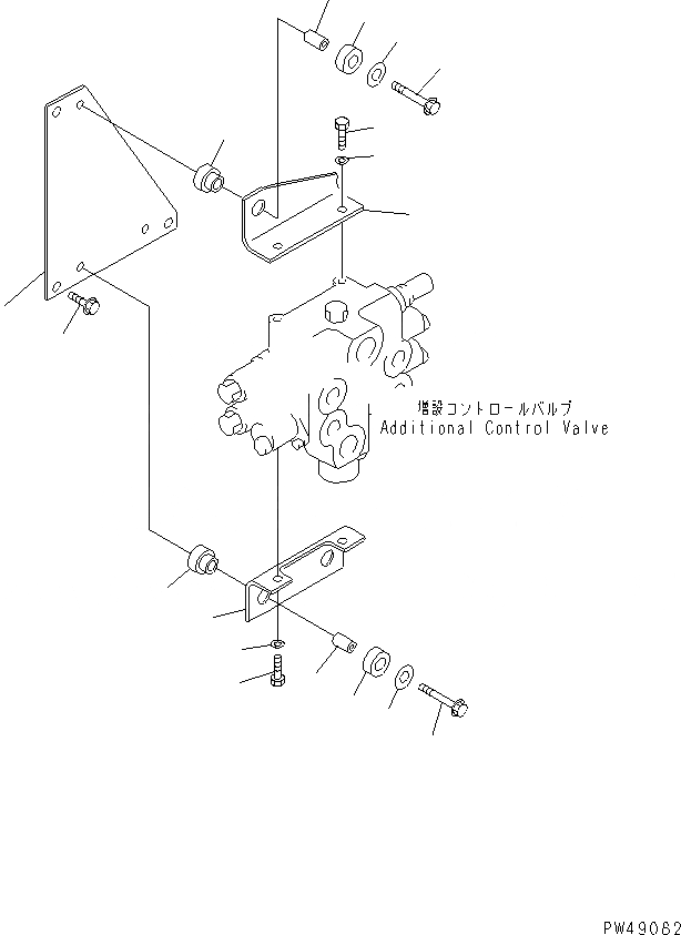 Схема запчастей Komatsu WA350-3A-SW - ДОПОЛН. 2-Х СЕКЦИОНН. КРЕПЛЕНИЕ КОНТРОЛЬНОГО КЛАПАНА(№-) УПРАВЛ-Е РАБОЧИМ ОБОРУДОВАНИЕМ