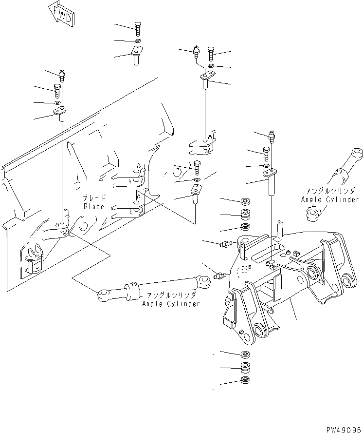 Схема запчастей Komatsu WA350-3A-SW - PITCH И ANGLE SNOW PНИЗ. (/) (НЕСУЩИЙ ЭЛЕМЕНТ)(№-) СПЕЦ. APPLICATION ЧАСТИ