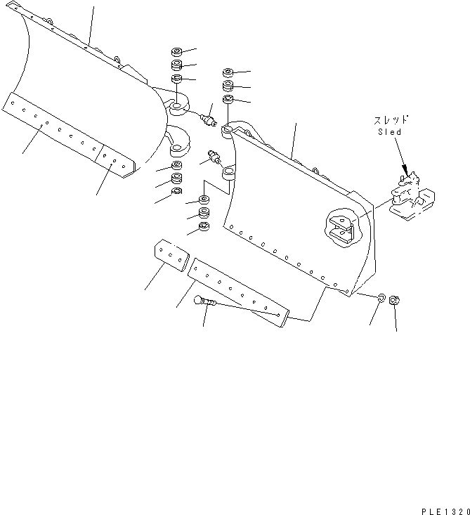 Схема запчастей Komatsu WA350-3A-SW - MULTI ОТВАЛ (SLIDE TYDE) (/) (ОТВАЛ)(№-) СПЕЦ. APPLICATION ЧАСТИ