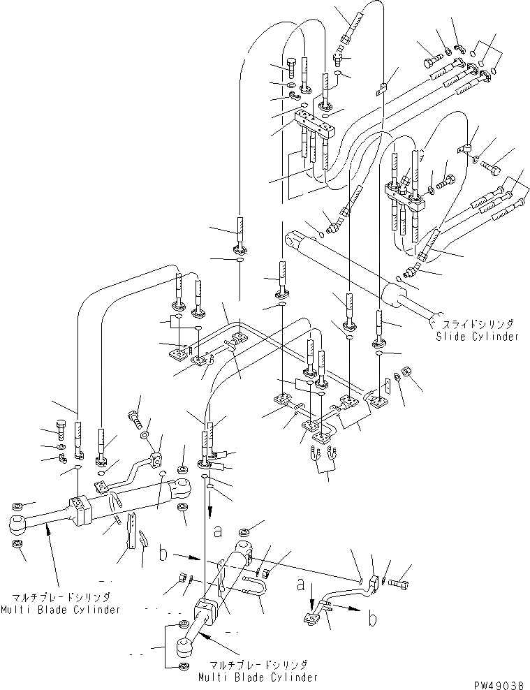 Схема запчастей Komatsu WA350-3A-SW - MULTI ОТВАЛ (SLIDE ТИП) (/) (ЦИЛИНДР ОТВАЛА ЛИНИЯ)(№-) СПЕЦ. APPLICATION ЧАСТИ