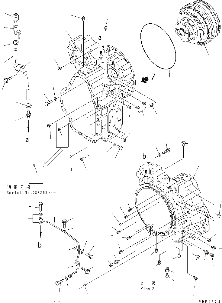 Схема запчастей Komatsu WA350-3-X - ТРАНСМИССИЯ (КОРПУС ТРАНСМИССИИ) (/)(№-) ТРАНСМИССИЯ