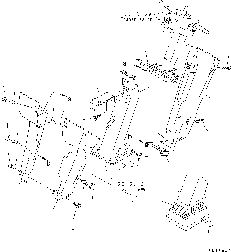 Схема запчастей Komatsu WA350-3-X - ПРИБОРНАЯ ПАНЕЛЬ(№-) РАМА И ЧАСТИ КОРПУСА