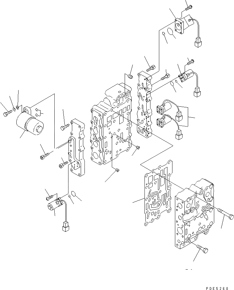 Схема запчастей Komatsu WA350-3A - КЛАПАН УПРАВЛЕНИЯ ТРАНСМИССИЕЙ (/) (СОЛЕНОИДНЫЙ КЛАПАН) ТРАНСМИССИЯ