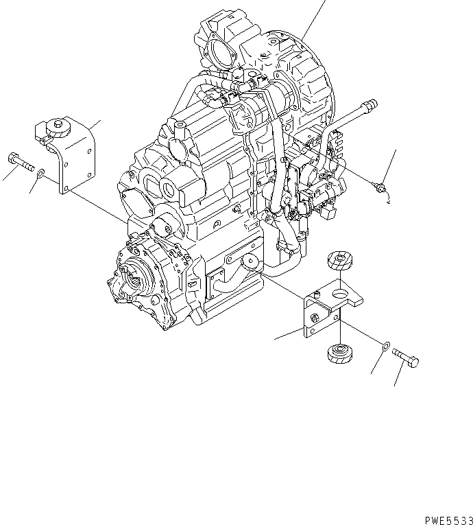 Схема запчастей Komatsu WA350-3A - ТРАНСМИССИЯ НАВЕСН. ОБОРУД (ДЛЯ ЭКСТРЕННОГО УПРАВЛЕНИЯ И       СНЕГОУБОРОЧН. СПЕЦ-Я.) ТРАНСМИССИЯ