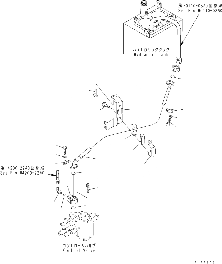 Схема запчастей Komatsu WA350-3A - ГИДРОЛИНИЯ (ВОЗВРАТНАЯ ЛИНИЯ)(№-) ГИДРАВЛИКА