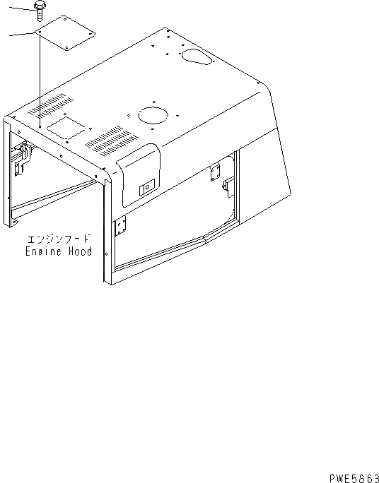 Схема запчастей Komatsu WA350-3A - КАПОТ (COVER) ЧАСТИ КОРПУСА