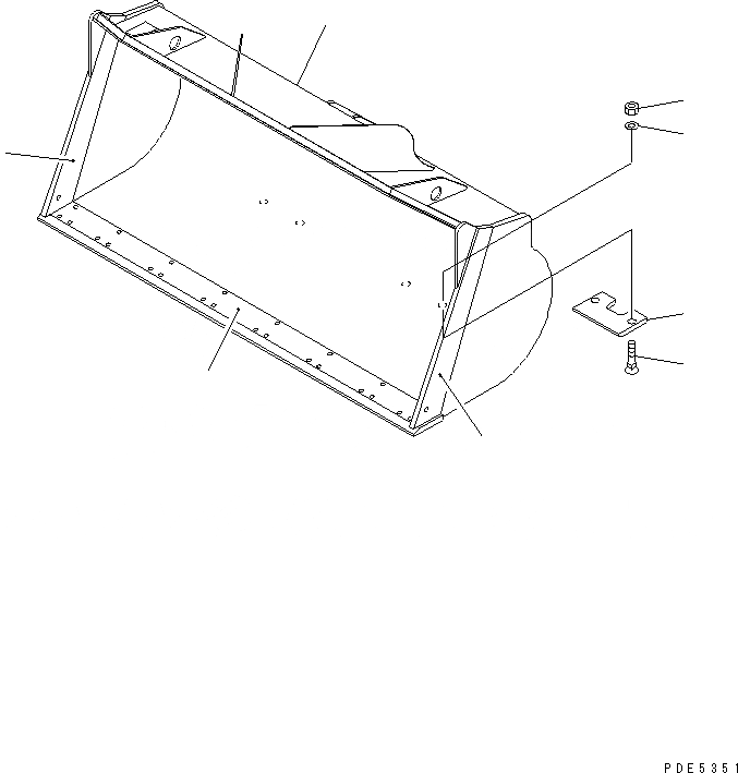 Схема запчастей Komatsu WA350-3A - КОВШ¤ .M (С РЕЖУЩ. КРОМКОЙ НА БОЛТАХ¤ .M)(№-999) РАБОЧЕЕ ОБОРУДОВАНИЕ