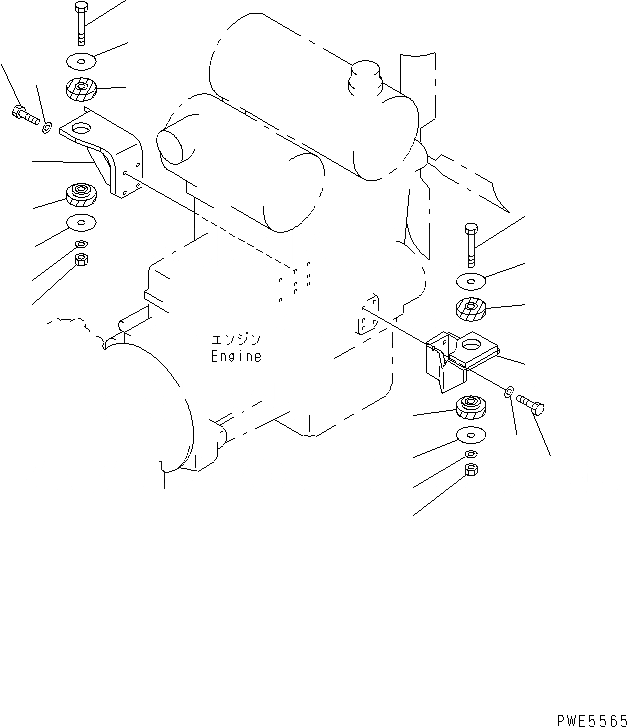 Схема запчастей Komatsu WA350-3-H - КРЕПЛЕНИЕ ДВИГАТЕЛЯ КОМПОНЕНТЫ ДВИГАТЕЛЯ
