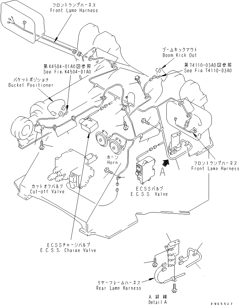 Схема запчастей Komatsu WA350-3-H - ПЕРЕДН. Э/ПРОВОДКА ЭЛЕКТРИКА