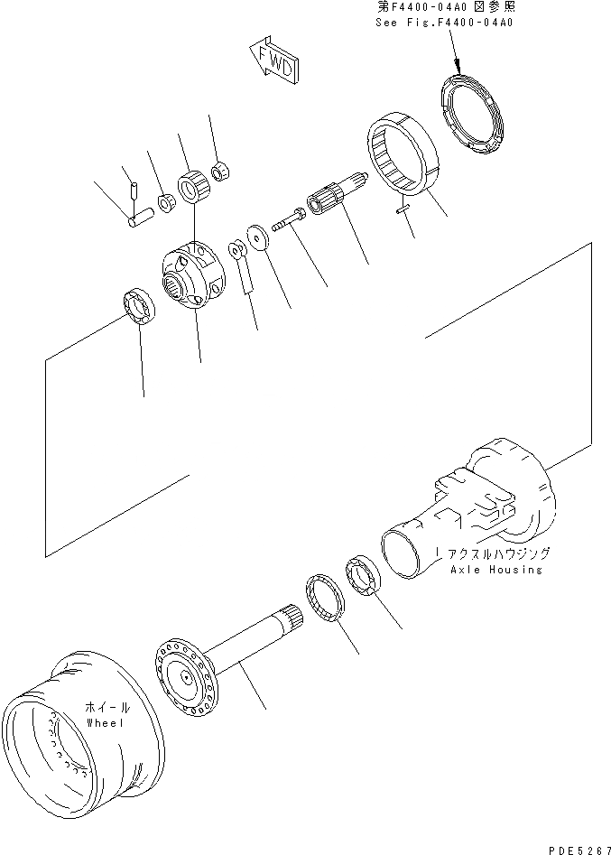 Схема запчастей Komatsu WA350-3-H - ПЕРЕДНИЙ МОСТ (КОНЕЧНАЯ ПЕРЕДАЧА) ТРАНСМИССИЯ