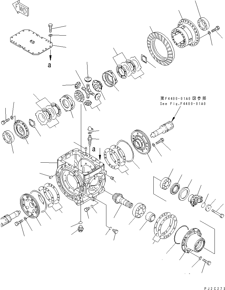 Схема запчастей Komatsu WA350-3-H - ПЕРЕДНИЙ МОСТ (ДИФФЕРЕНЦ.) (САМОБЛОКИР. ДИФФЕРЕНЦ.)(№8-) ТРАНСМИССИЯ