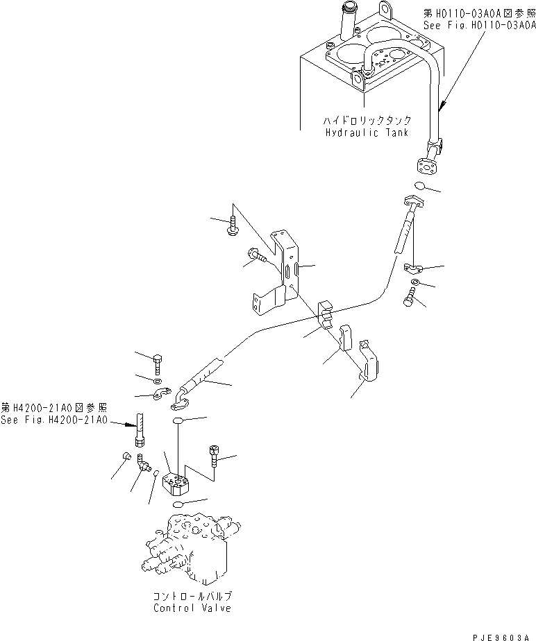 Схема запчастей Komatsu WA350-3-H - ГИДРОЛИНИЯ (ВОЗВРАТНАЯ ЛИНИЯ)(№-) ГИДРАВЛИКА