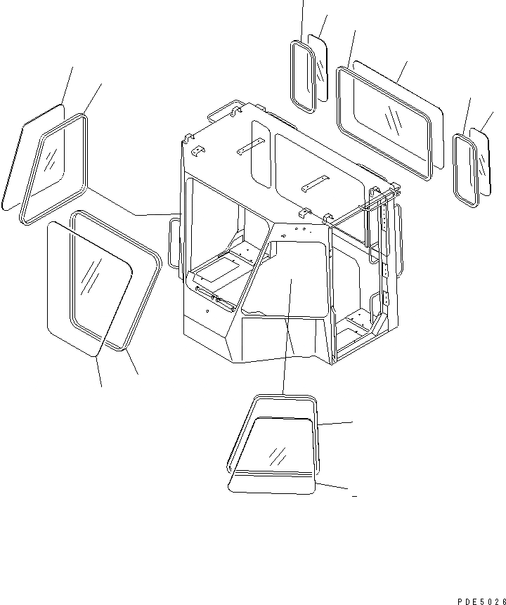 Схема запчастей Komatsu WA350-3-H - КАБИНА (ОКНА) (ДЛЯ -PERSONS)(/)(№-) КАБИНА ОПЕРАТОРА И СИСТЕМА УПРАВЛЕНИЯ