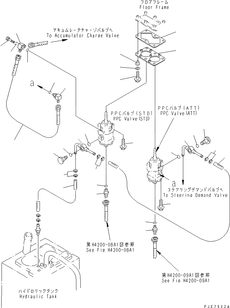 Схема запчастей Komatsu WA350-3-H - ПОЛ (ЛИНИЯ КЛАПАНА PPC) (С 3-Х СЕКЦ. КОНТР. КЛАПАНОМ) КАБИНА ОПЕРАТОРА И СИСТЕМА УПРАВЛЕНИЯ