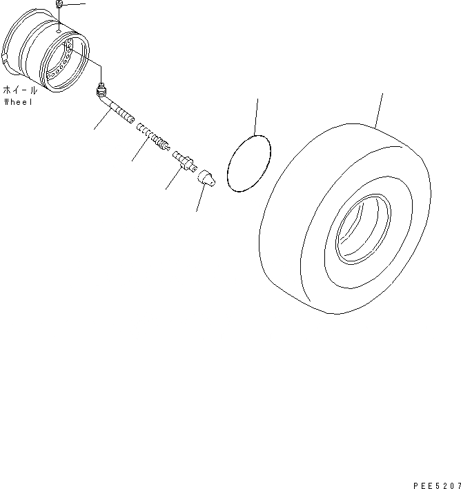 Схема запчастей Komatsu WA350-3-H - ШИНЫ (.--PR-L БЕСКАМЕРНЫЕ ШИНЫ) ПОДВЕСКА И КОЛЕСА