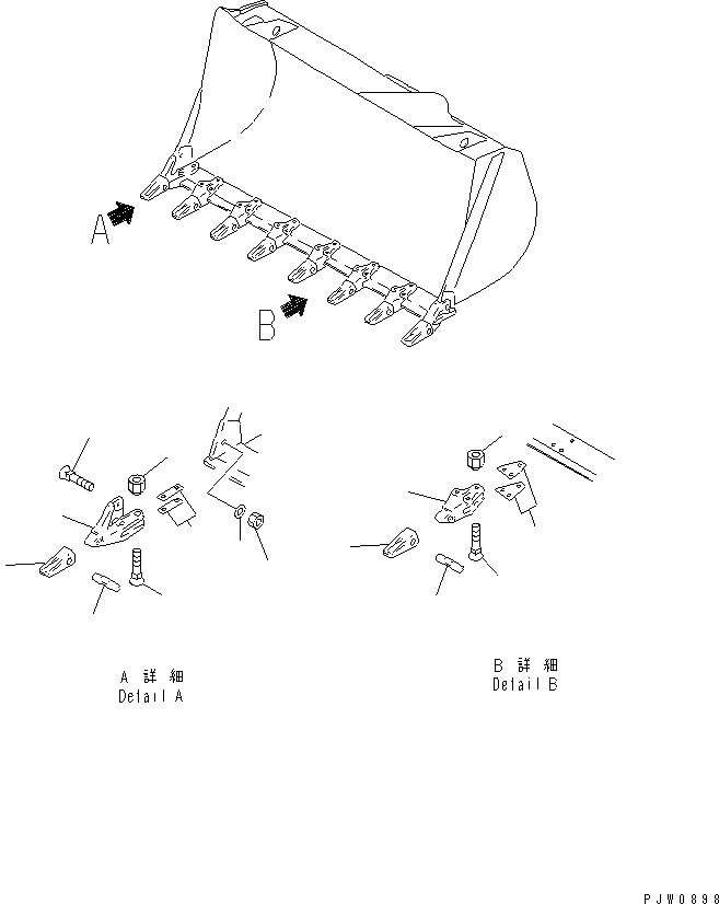 Схема запчастей Komatsu WA350-3-H - TIP TOOTH РАБОЧЕЕ ОБОРУДОВАНИЕ