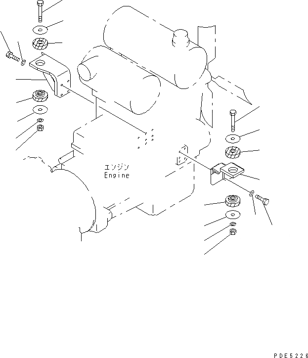 Схема запчастей Komatsu WA350-3A-SN - КРЕПЛЕНИЕ ДВИГАТЕЛЯ КОМПОНЕНТЫ ДВИГАТЕЛЯ