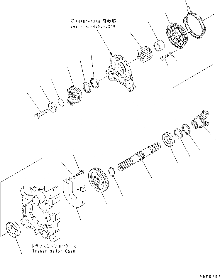 Схема запчастей Komatsu WA350-3A-SN - ТРАНСМИССИЯ (ВЫХОДНОЙ ВАЛ) ТРАНСМИССИЯ