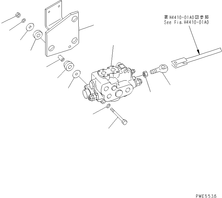 Схема запчастей Komatsu WA350-3A-SN - КЛАПАН РУЛЕВОГО УПРАВЛЕНИЯ (КРЕПЛЕНИЕ КЛАПАНА РУЛЕВ. УПРАВЛЕНИЯ ЧАСТИ) ГИДРАВЛИКА